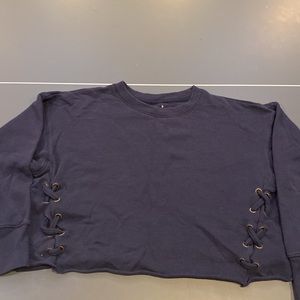 American Eagle Navy Blue Crop Long Sleeve